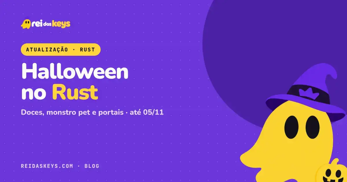 Rust Halloween 2026 caça aos doces, monstro pet e portais